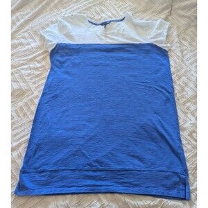 Nicole Miller New York Blue & White Colorblock T-Shirt Dress | Size XXL